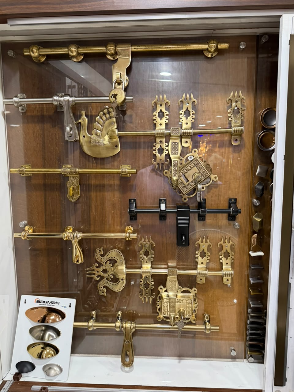 Latches and bolts collection at the showroom